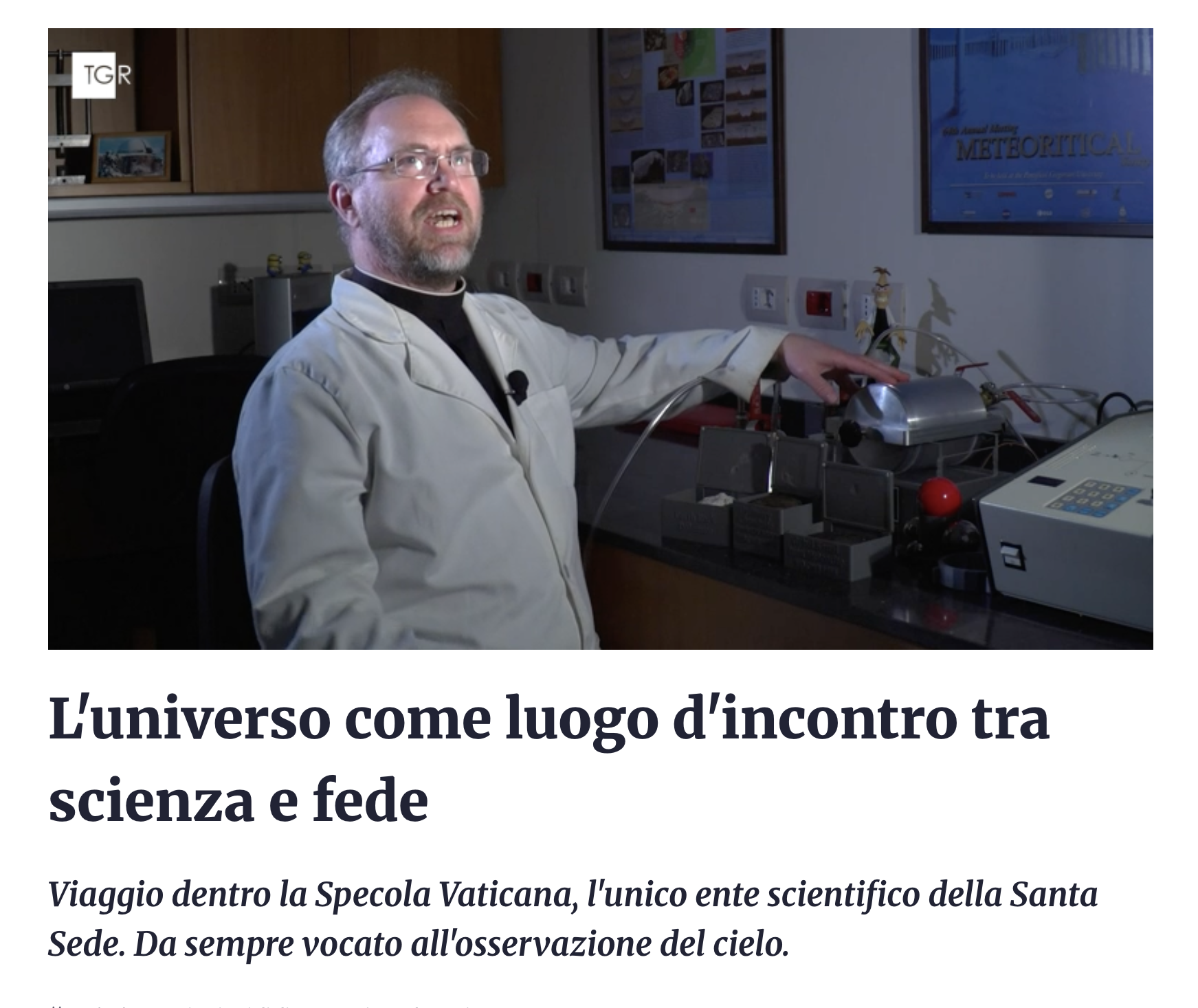 L'universo come luogo d'incontro tra scienza e fede - TGR Leonardo